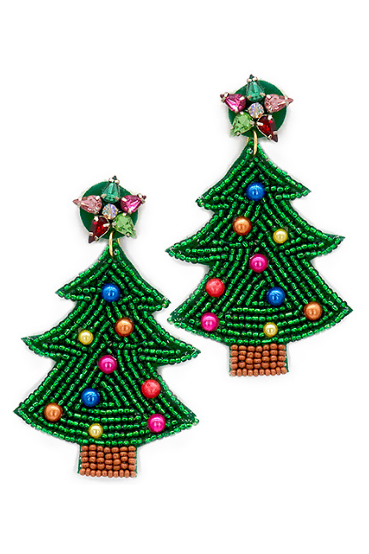 Christmas Tree Multicolor Ornament Earrings