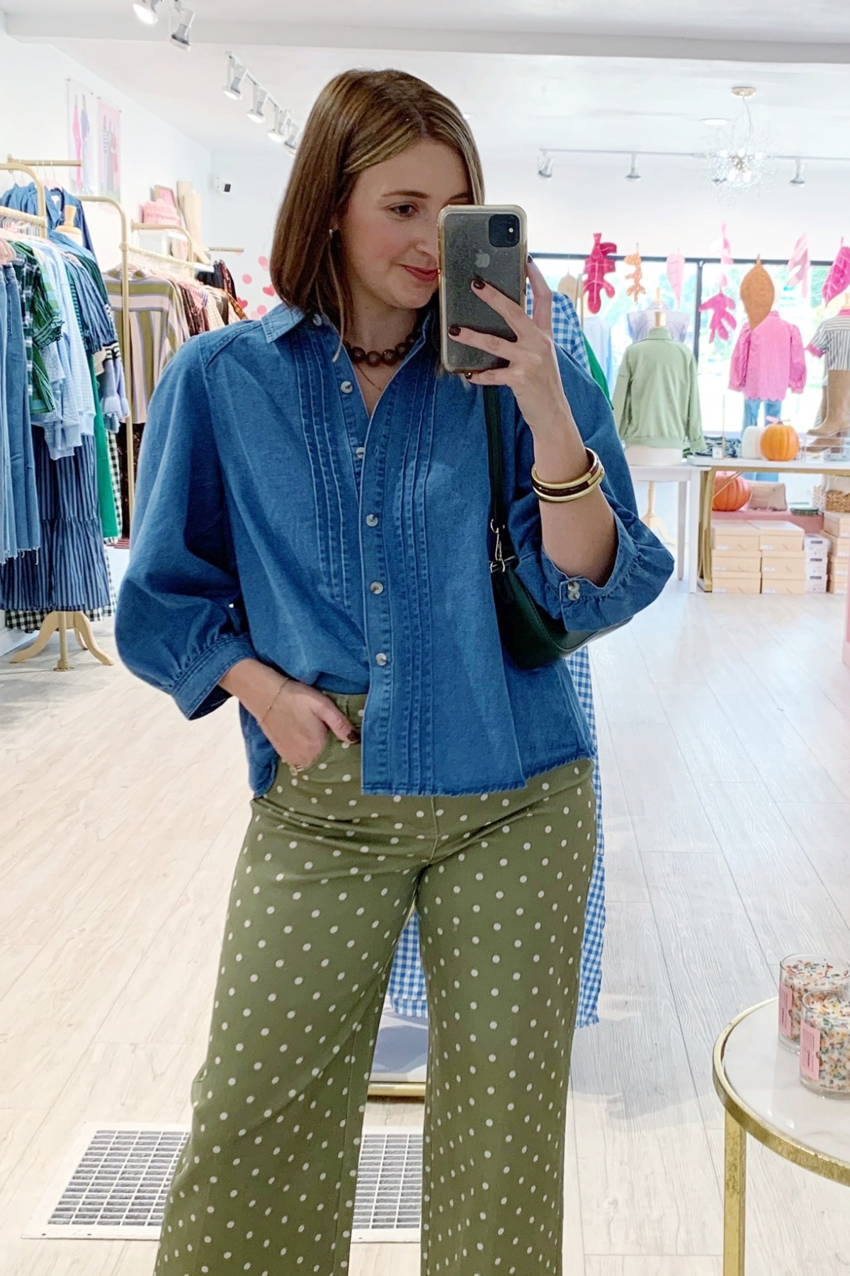 Denim Button Down Blouse