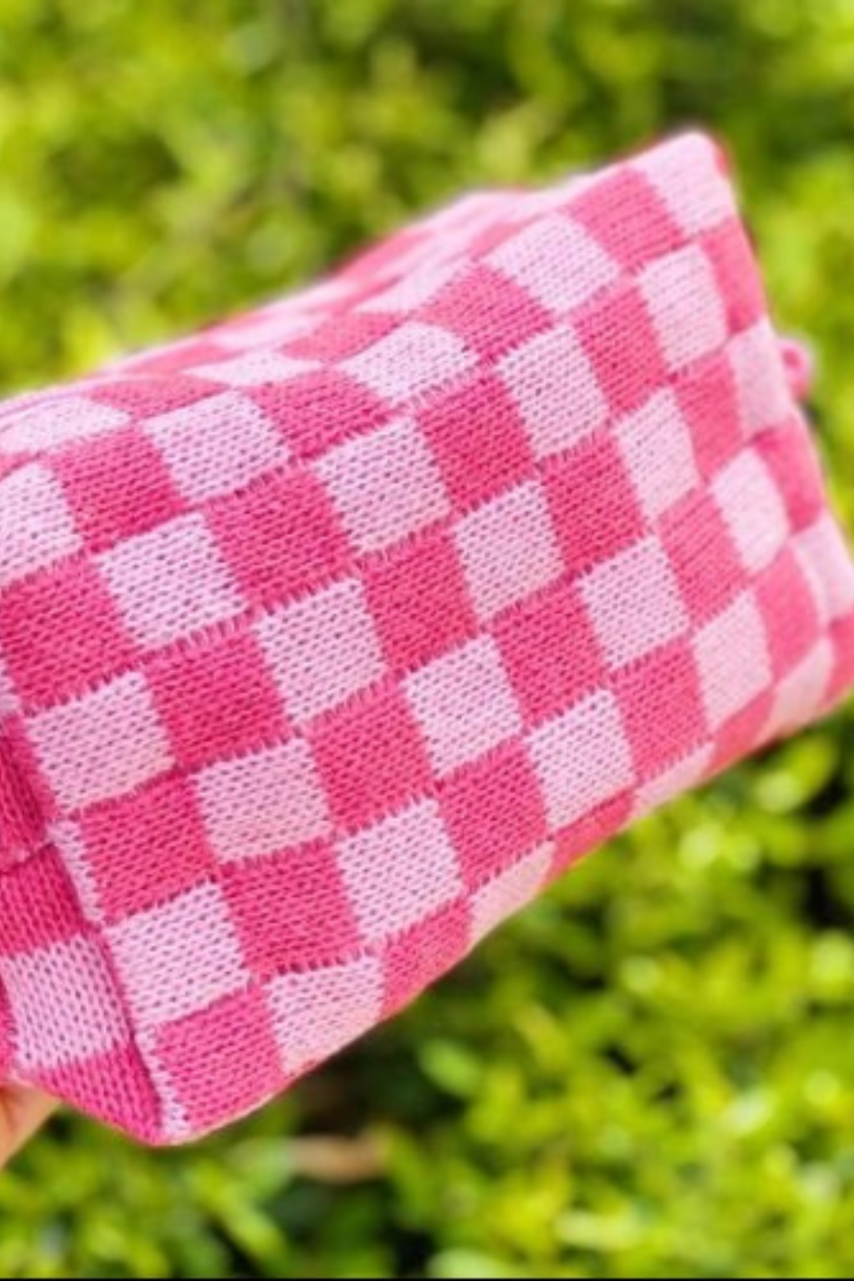 Checker Cosmetic Pouch