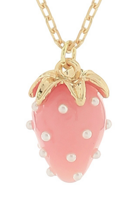 Strawberry Pink Pearl Necklace