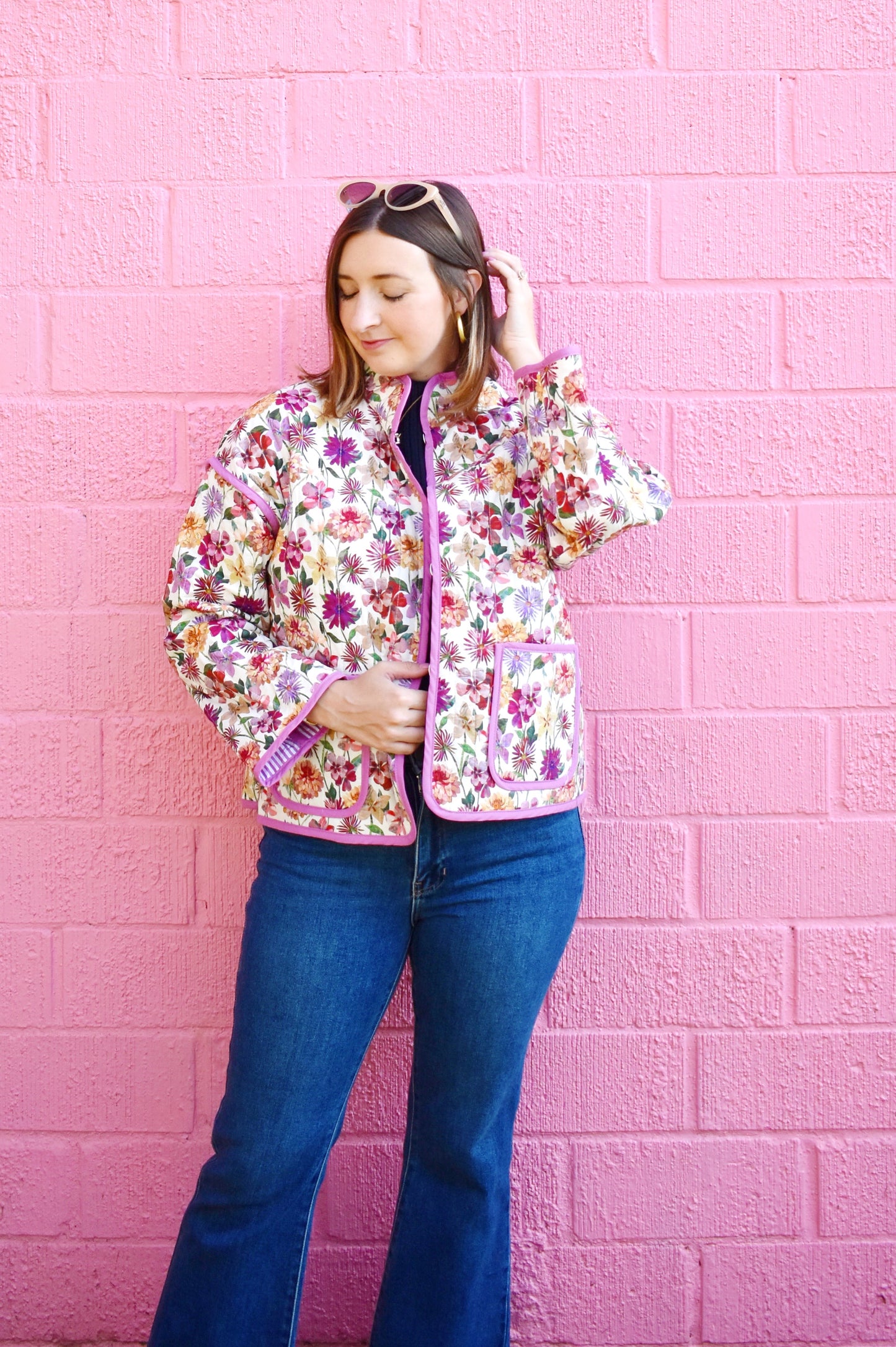 Bold Fall Floral Quilted Jacket