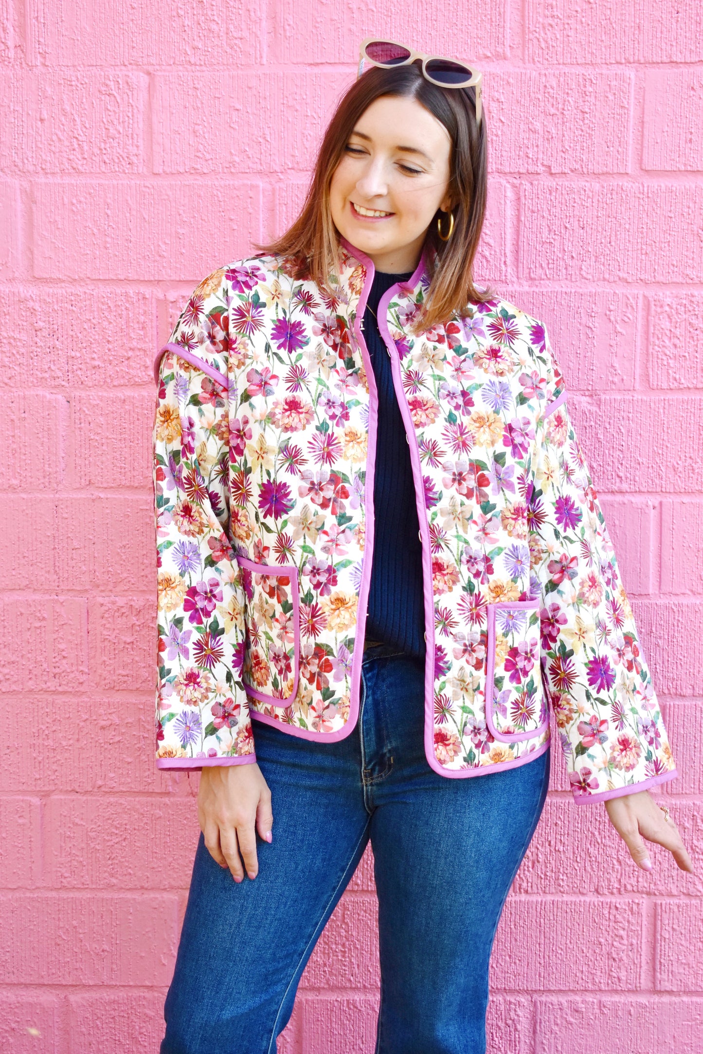 Bold Fall Floral Quilted Jacket