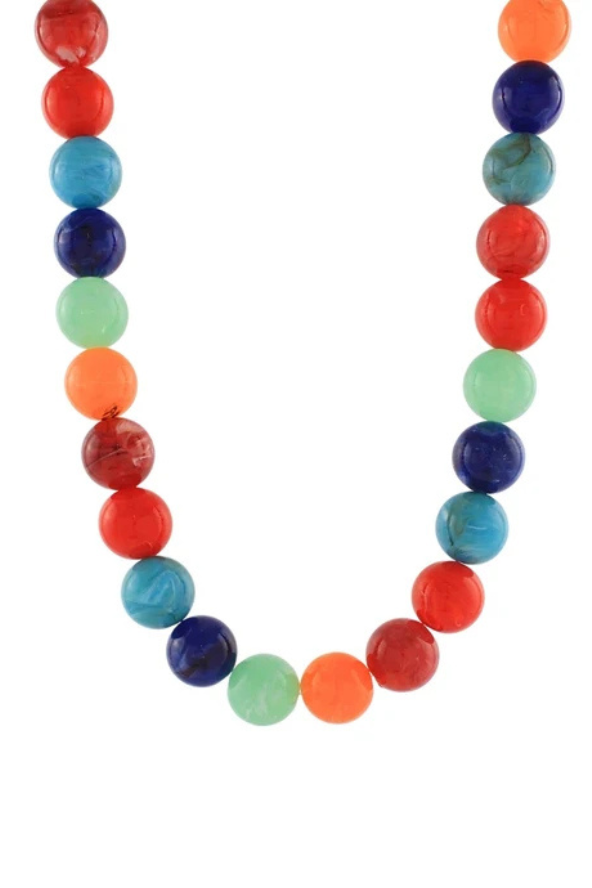 Multi Marble Ball Bead Necklace