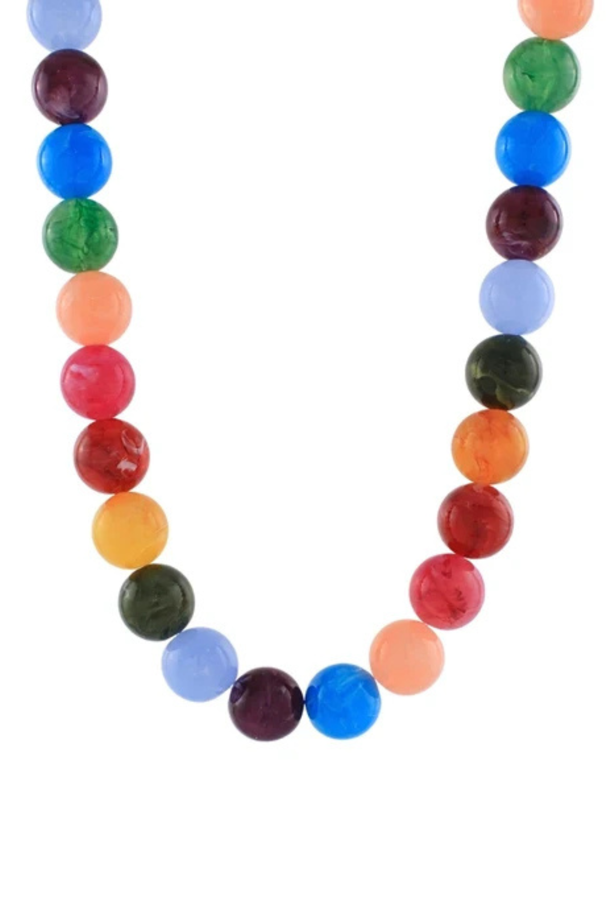 Multi Marble Ball Bead Necklace