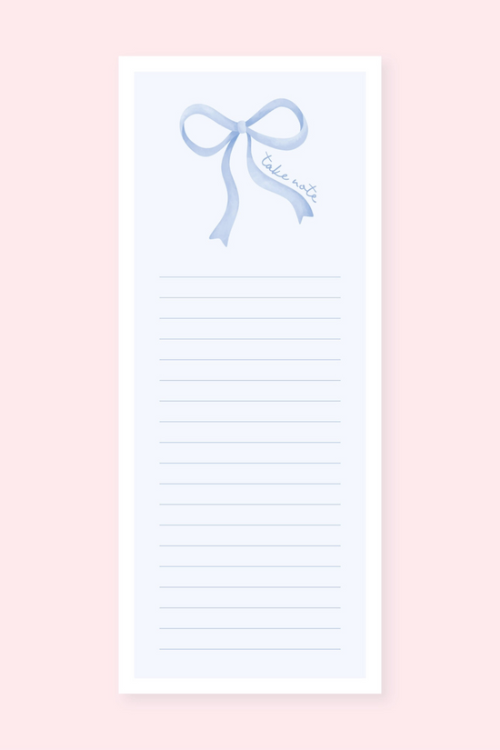 Take Note Bow Blue Notepad
