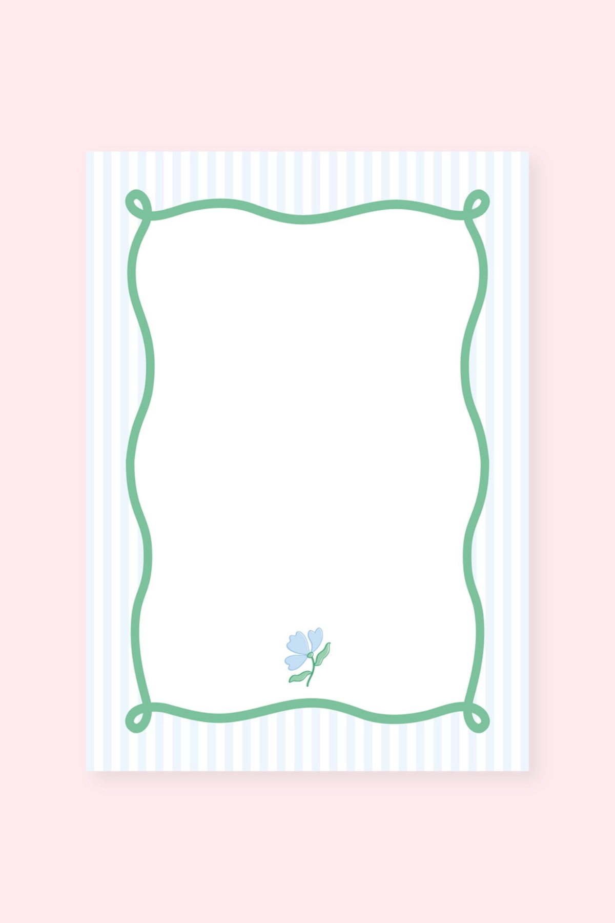 Blue Striped Flower Notepad