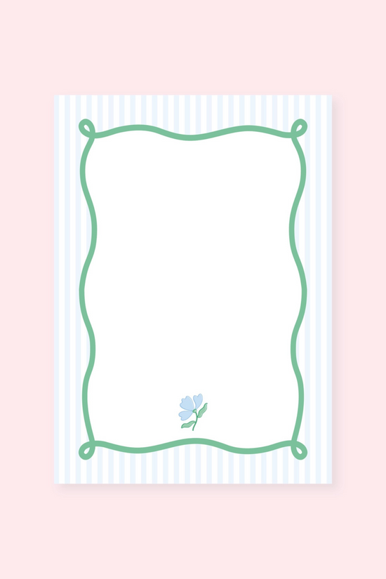 Blue Striped Flower Notepad