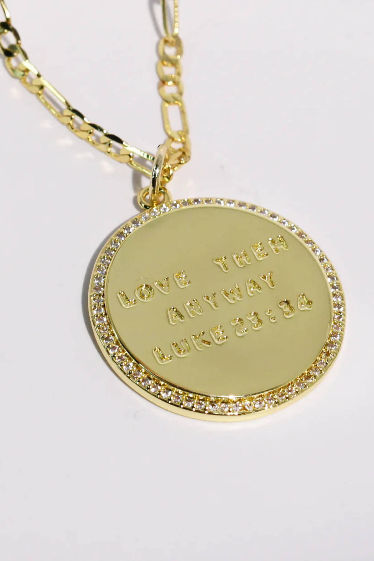 Luke 23:24 Gold Necklace
