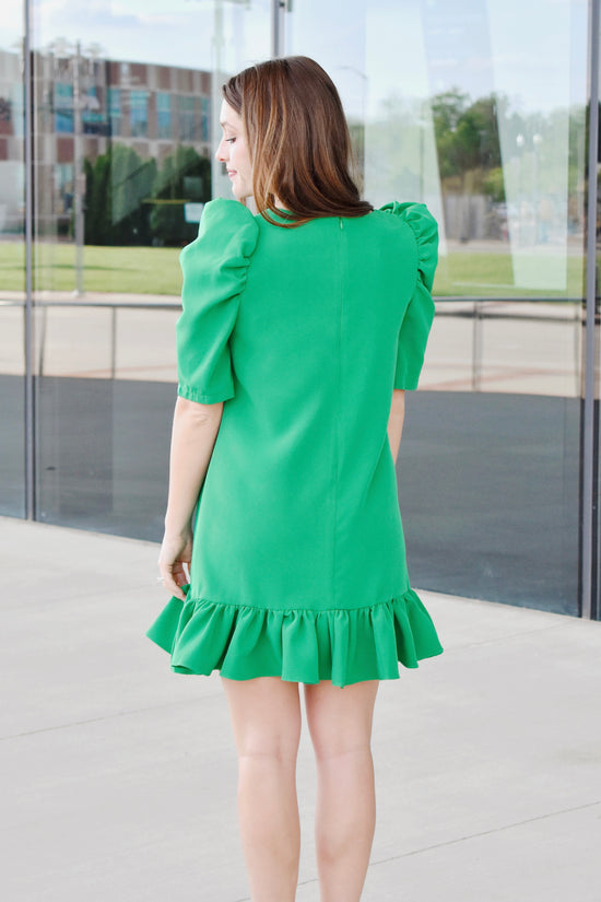 Kelly Green Drop Waist Dress Confetti Boutique Kelly Green Drop Waist Dress Confetti Boutique