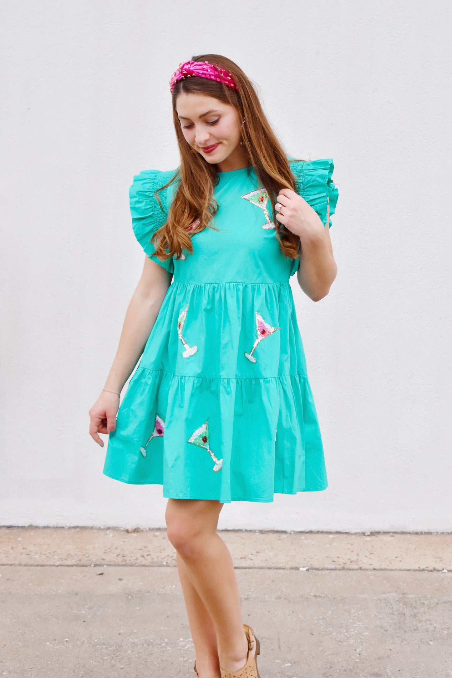 Martini Patch Turquoise Dress