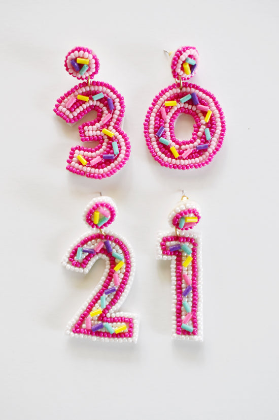 Sprinkle Birthday Age Earrings