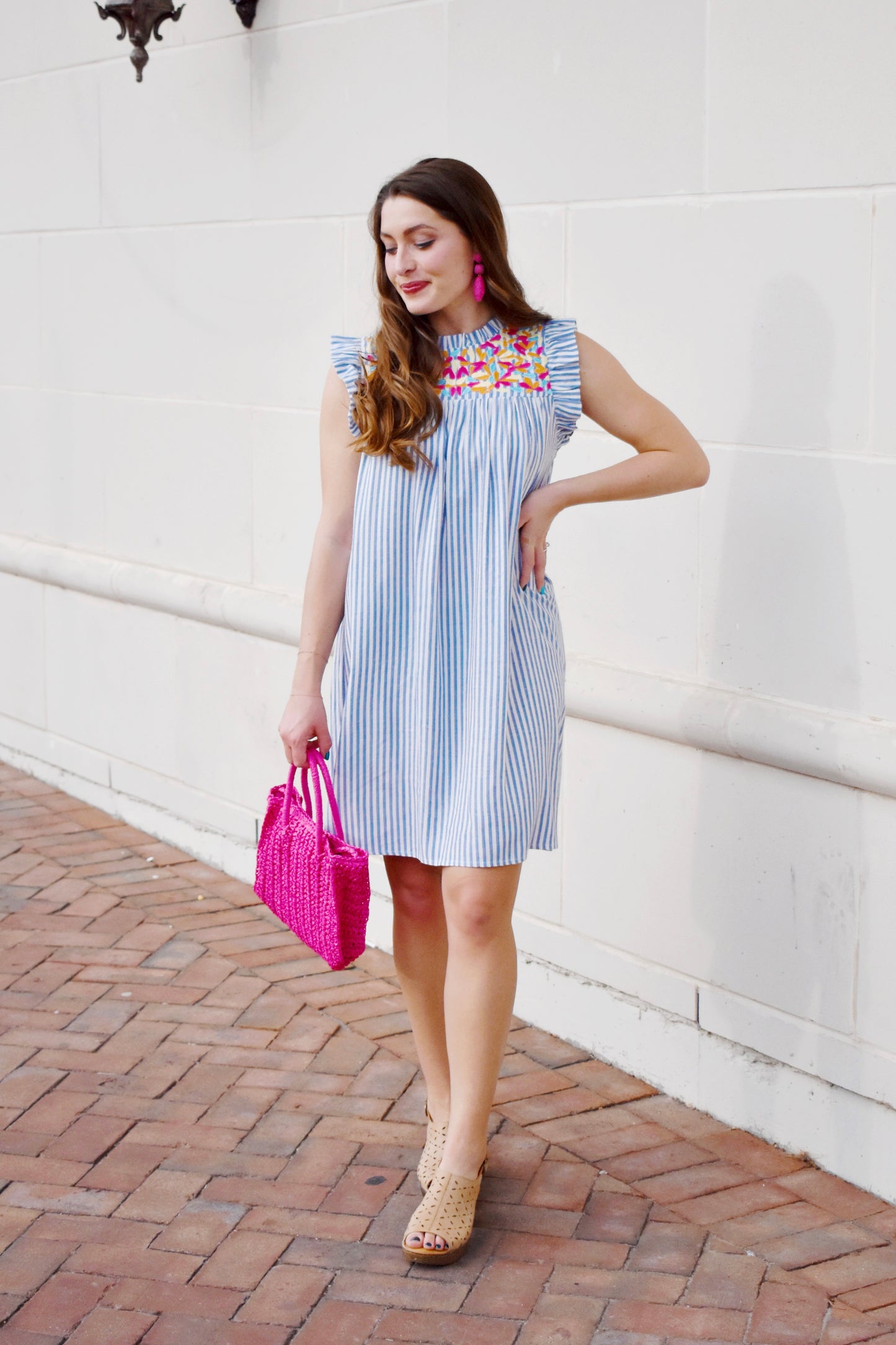 Striped Multicolor Embroidered Dress Confetti Boutique Striped Multicolor Embroidered Dress Confetti Boutique