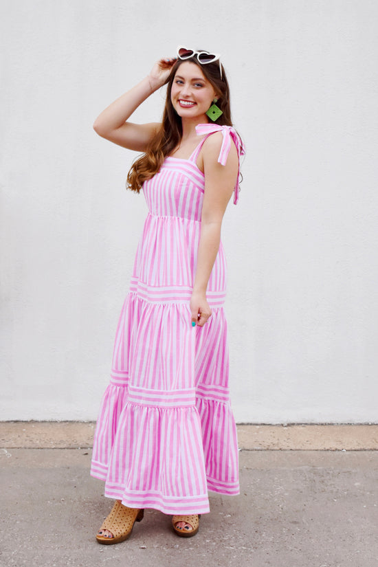 Palm Beach Pink Striped Midi Dress Confetti Boutique Palm Beach Pink Striped Midi Dress Confetti Boutique