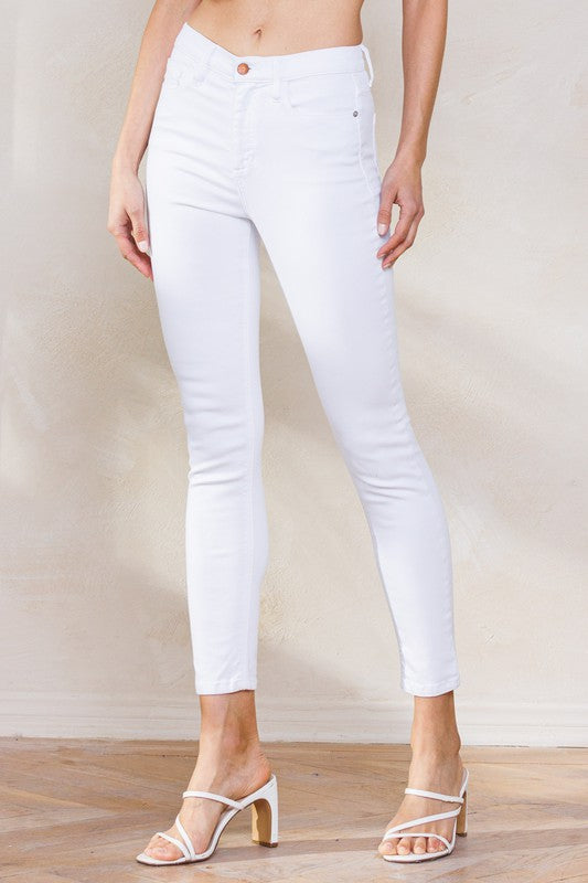 Sneak Peek White High Rise Skinny Jeans