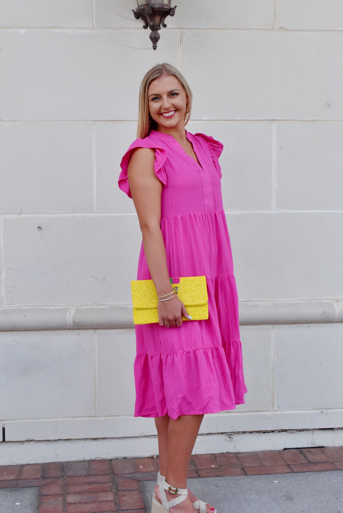Strawberry Margarita Hot Pink Midi Dress Confetti Boutique Strawberry Margarita Hot Pink Midi Dress Confetti Boutique
