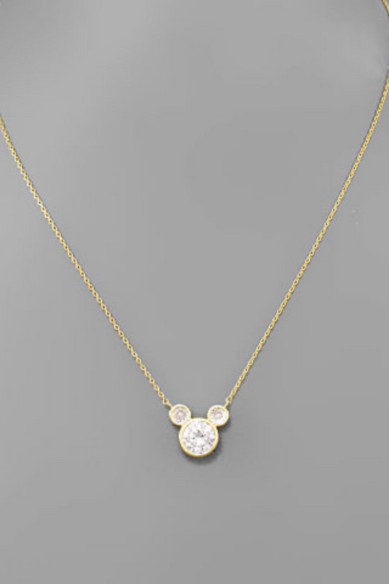 Load image into Gallery viewer, Mickey Cubic Zirconia Necklace
