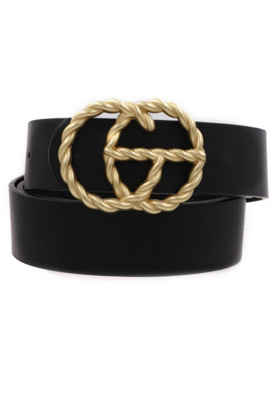 Black Rope Chain GG Buckle Belt