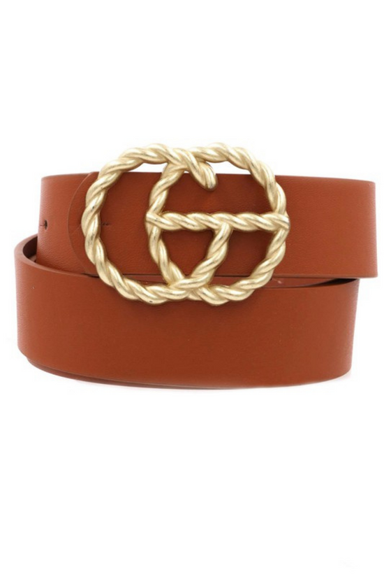 Tan Rope Chain GG Buckle Belt