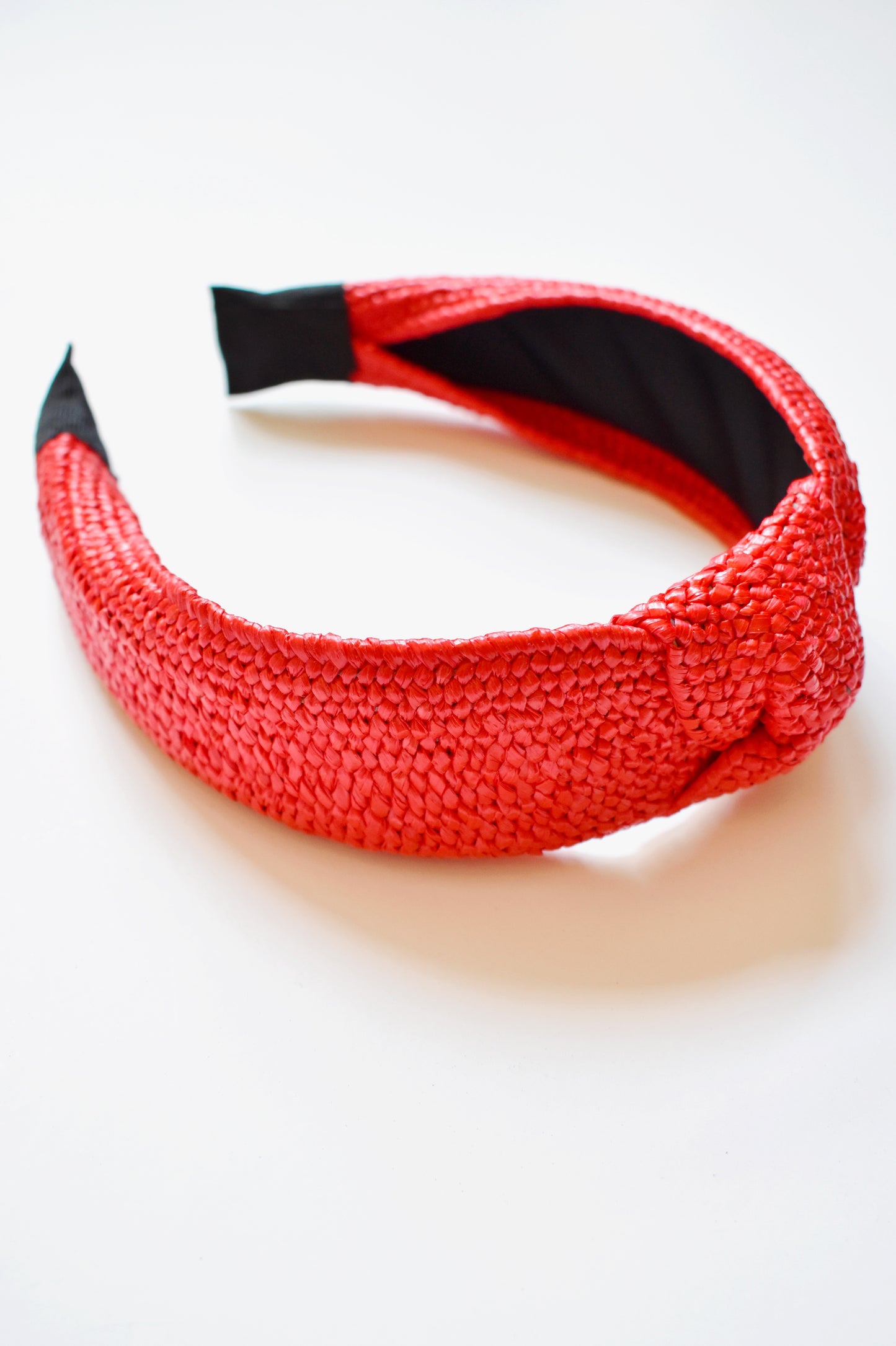 Red Raffia Knot Headband