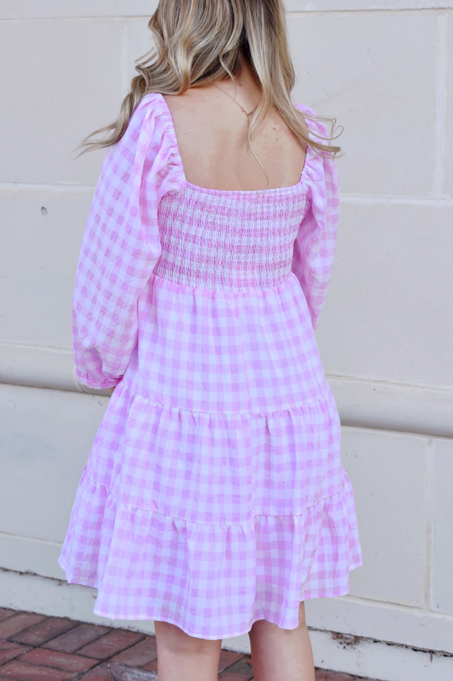 Molly Pink Gingham Sweetheart Dress