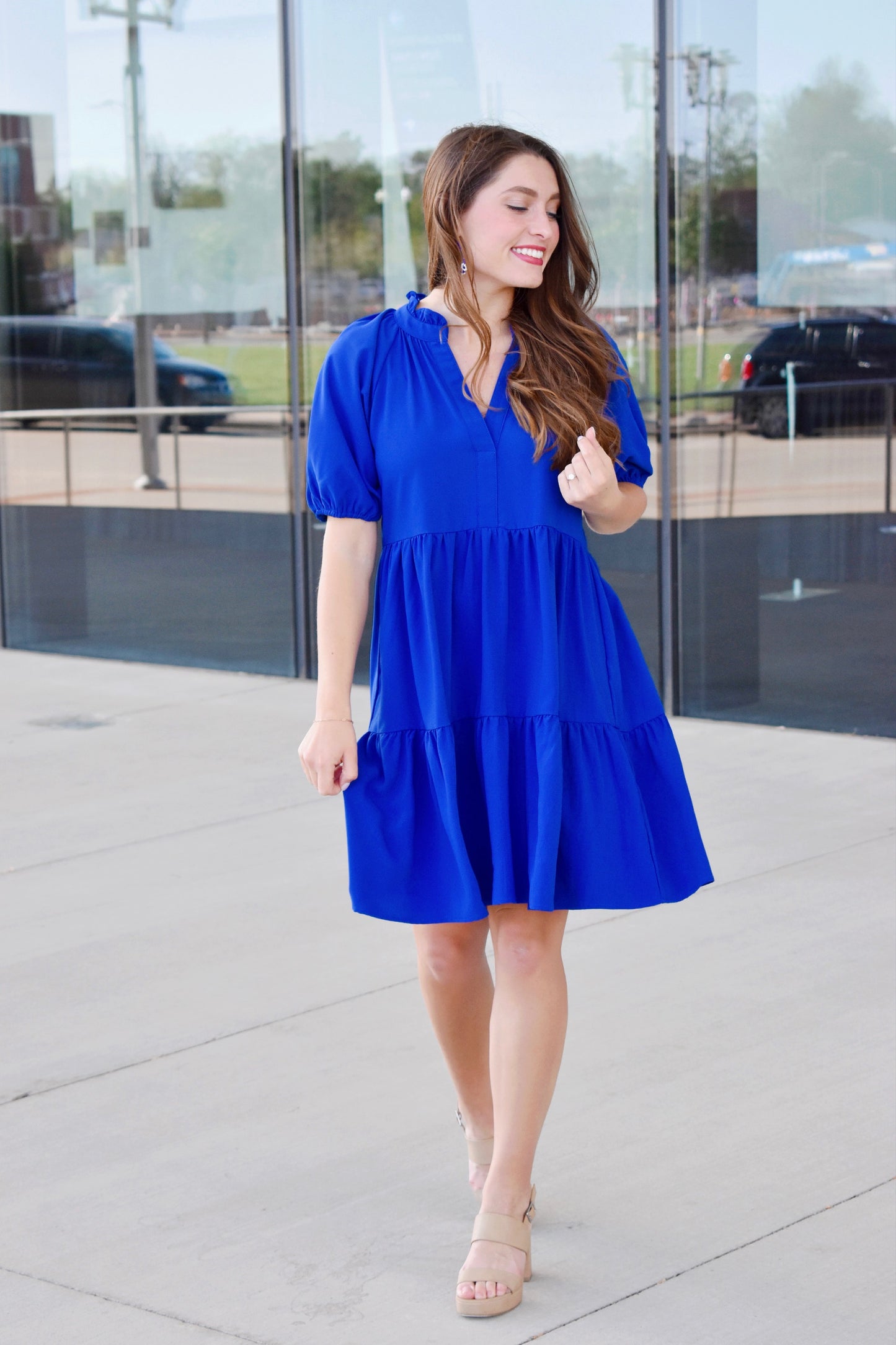 Royal Blue Tiered Dress
