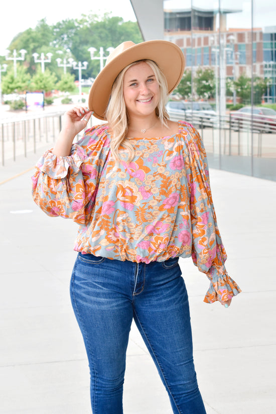 Dreaming Of Fall Floral Blouse