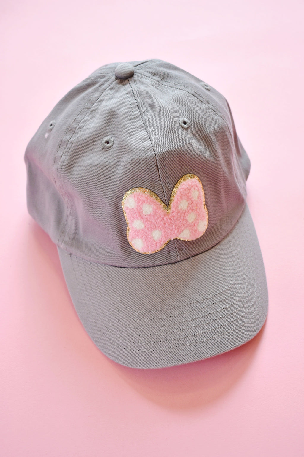 Grey Minnie Mouse Bow Patch Hat – Confetti Boutique