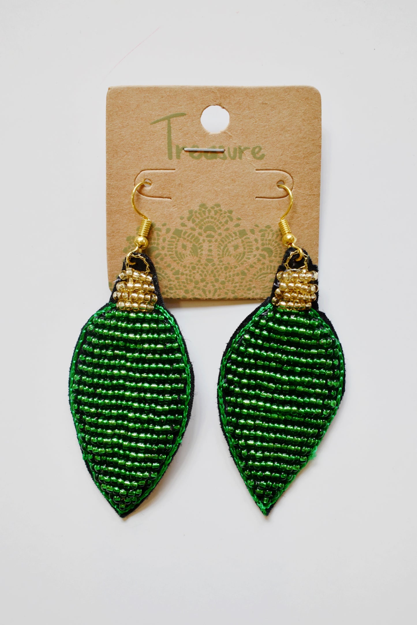 Load image into Gallery viewer, Beaded Christmas Lightbulb Earrings
