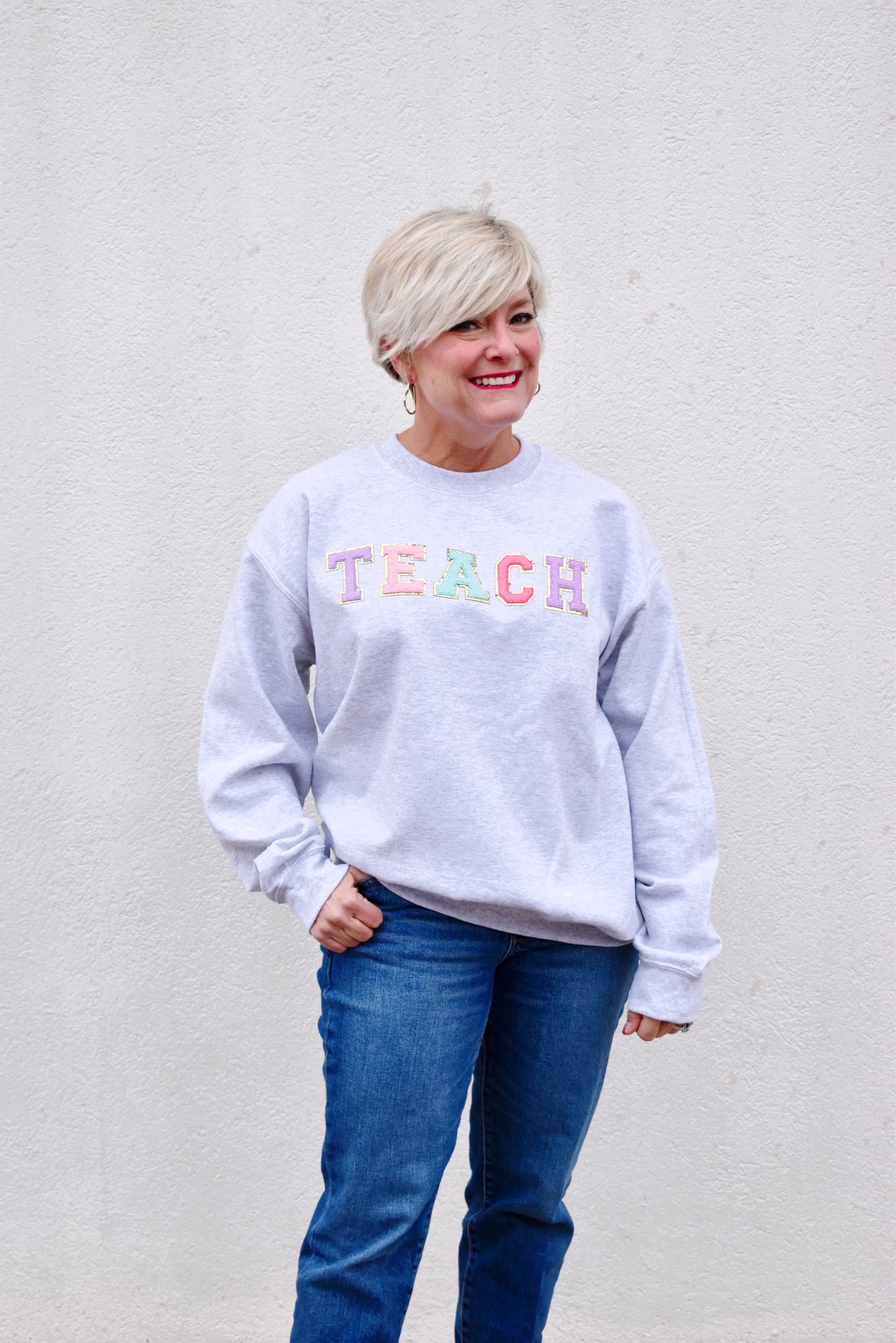 Teach Patch Crewneck Sweatshirt