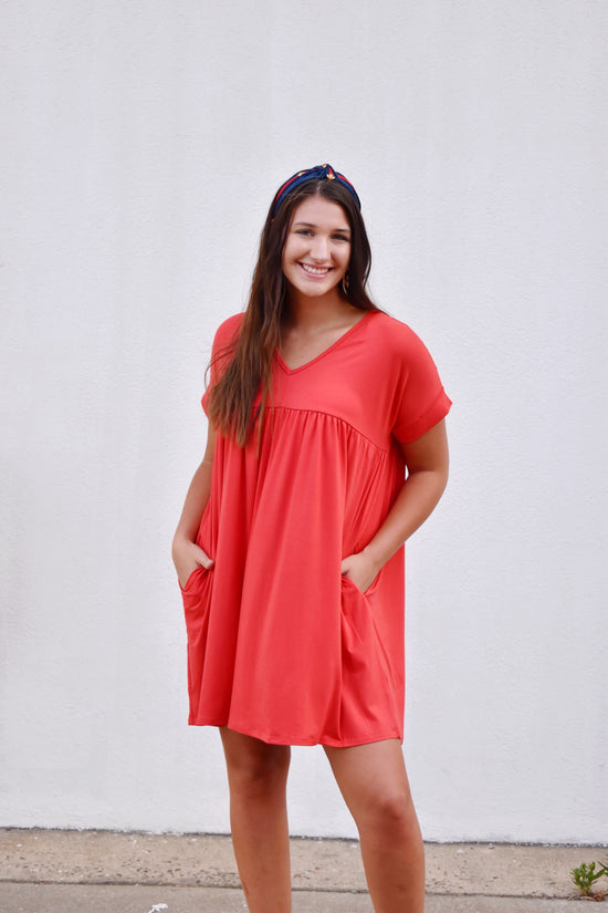Tangerine Babydoll T-Shirt Dress