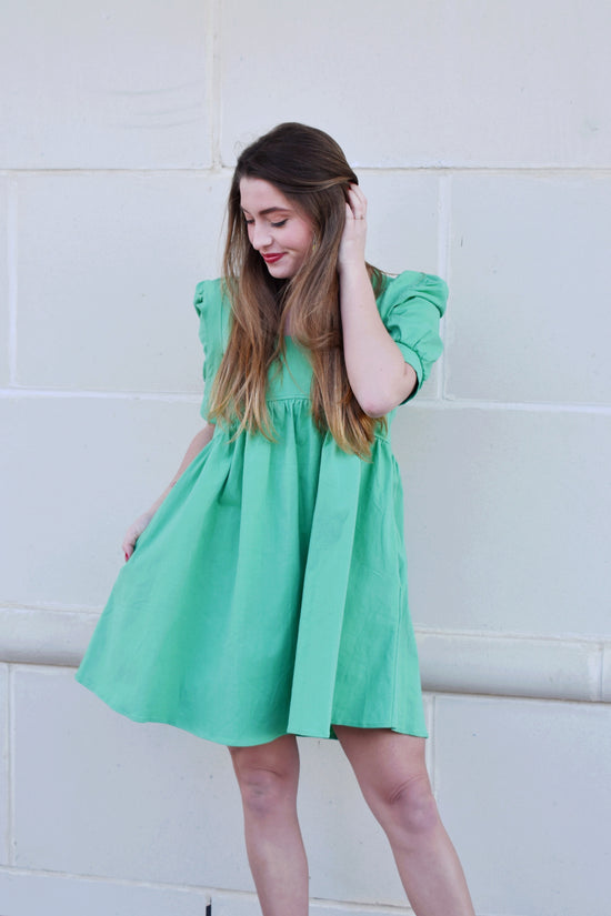 Brittany Kelly Green Square Neck Babydoll Dress Confetti Boutique Brittany Kelly Green Square Neck Babydoll Dress Confetti Boutique