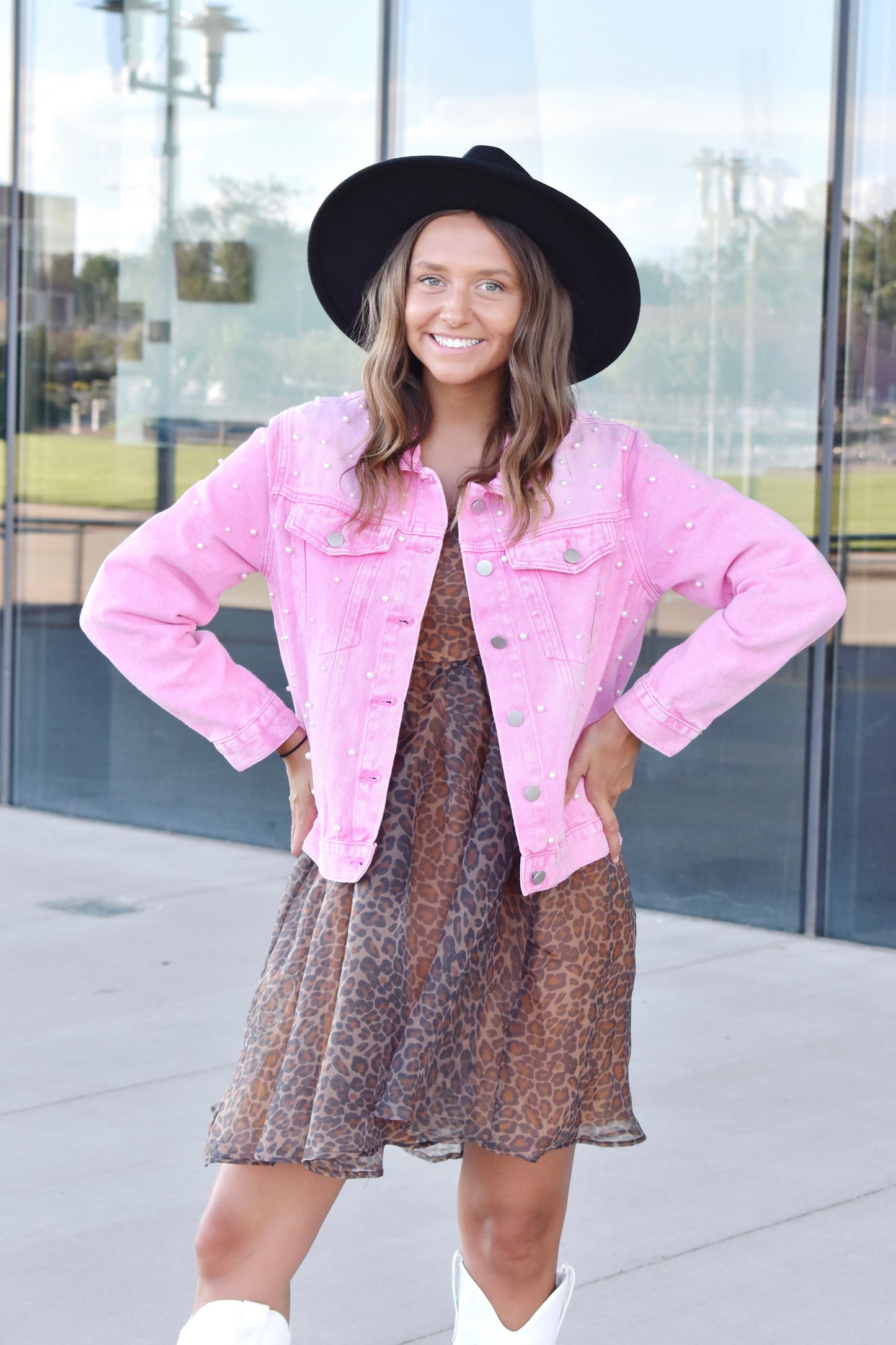 pink dress with denim jacket Pink Dress With Denim Jacket Midi Pink Dress With Denim Jacket Collar Neck Midi With Front Open