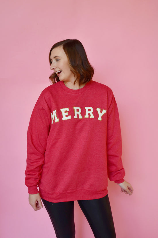 Load image into Gallery viewer, Merry Patch Crewneck Sweatshirt
