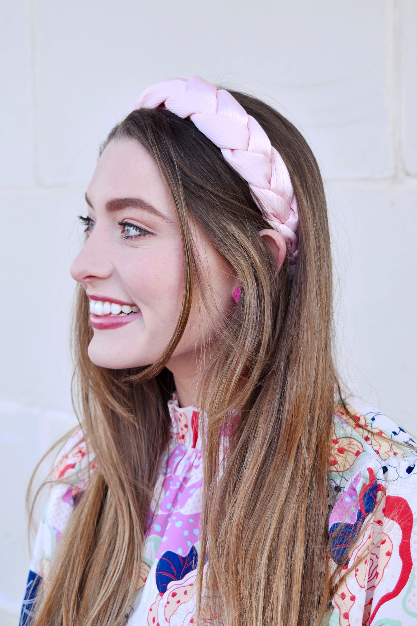 Load image into Gallery viewer, Pink Braided Wide Headband
