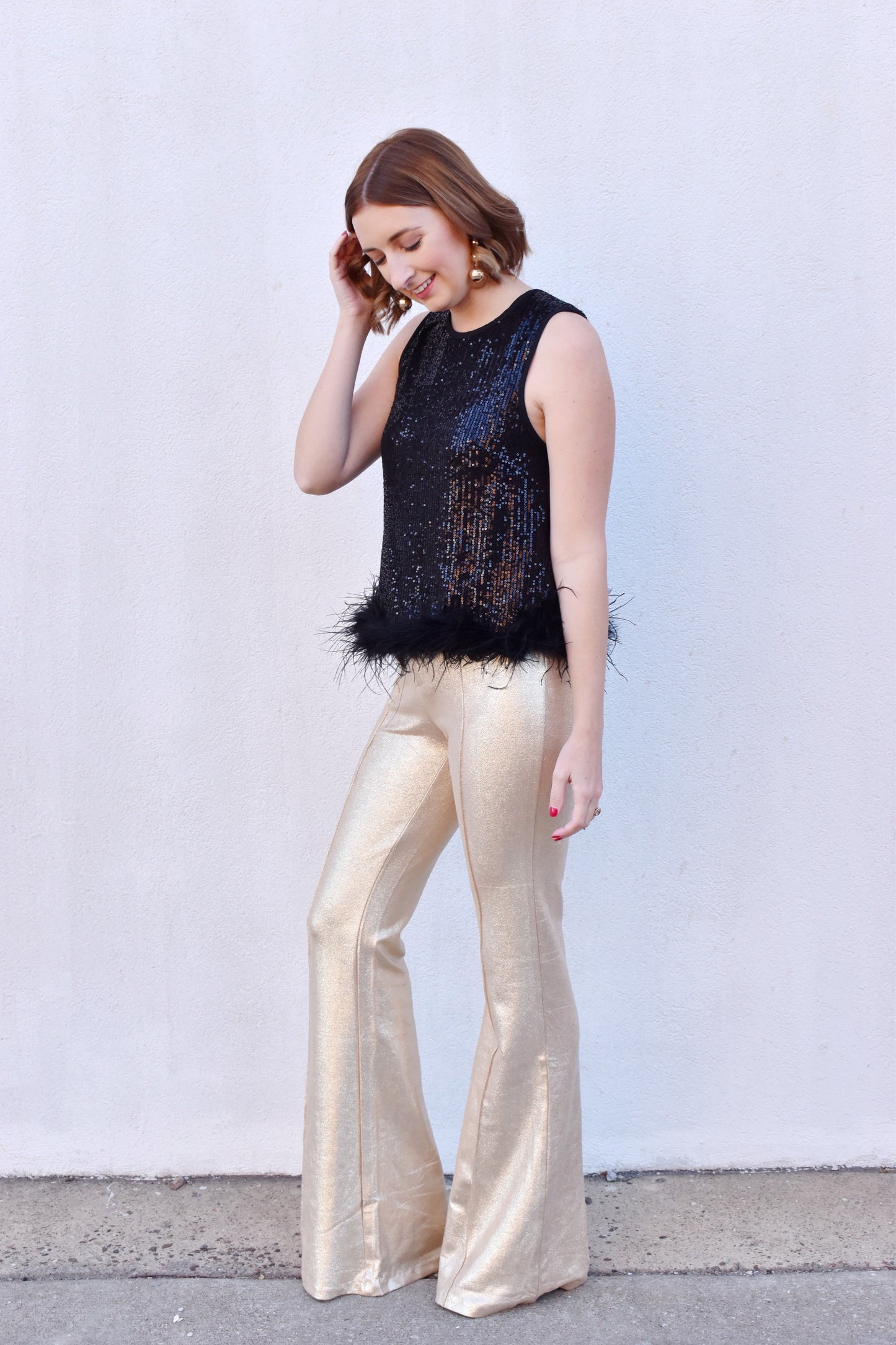 Load image into Gallery viewer, Gold Shimmer Faux Leather Pants
