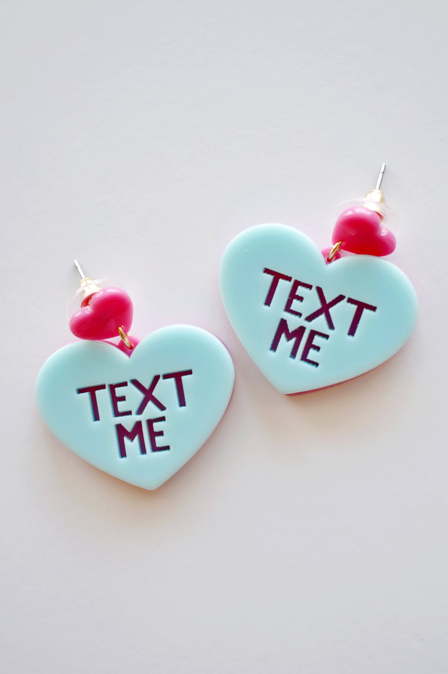 Text Me Conversation Heart Earrings