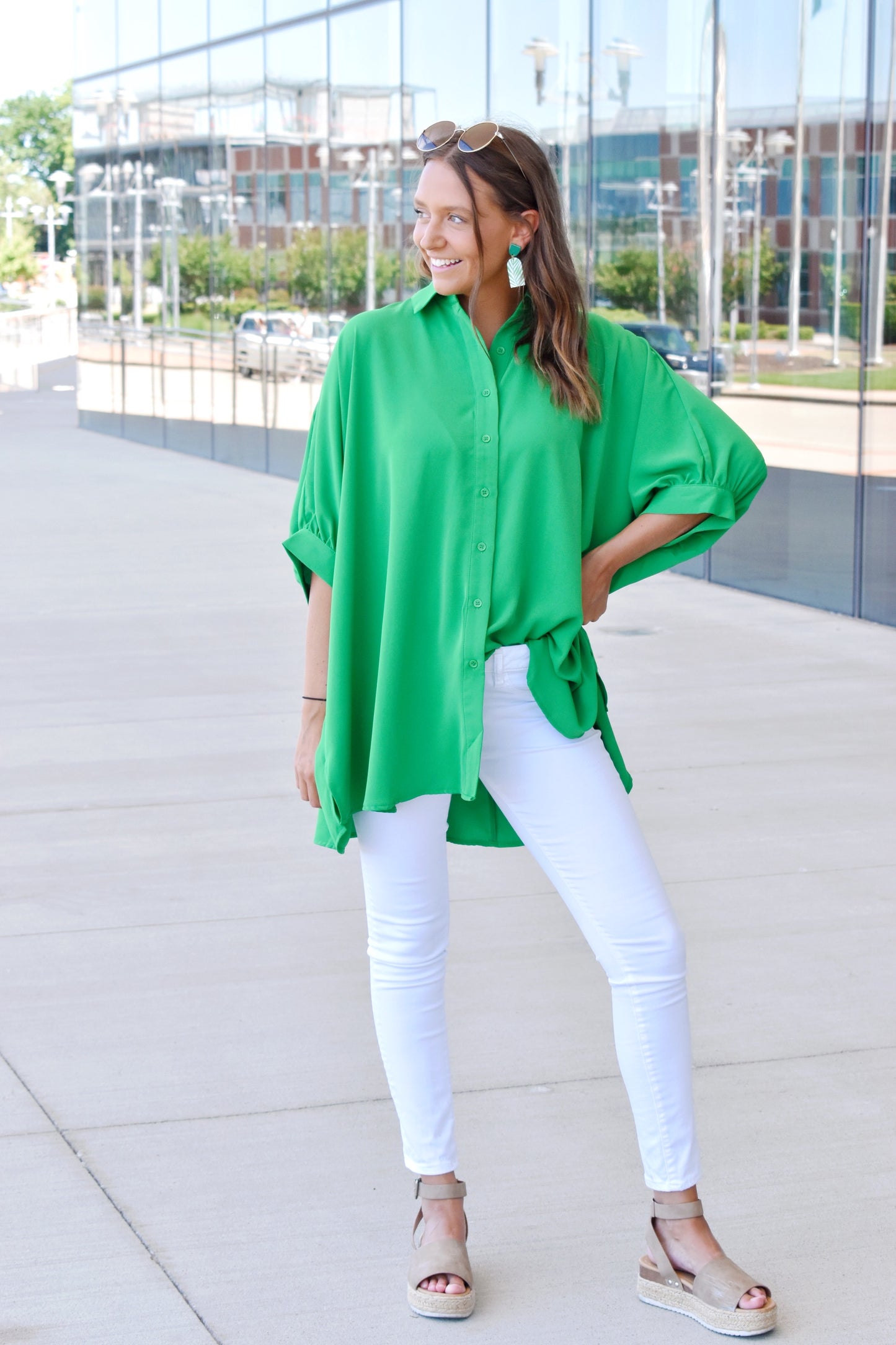 Pants Kelly Green Dress Shirt Kelly Green Oversized Button Down Shirt Confetti Boutique Pants Kelly Green Dress Shirt Kelly Green Oversized Button Down Shirt Confetti Boutique