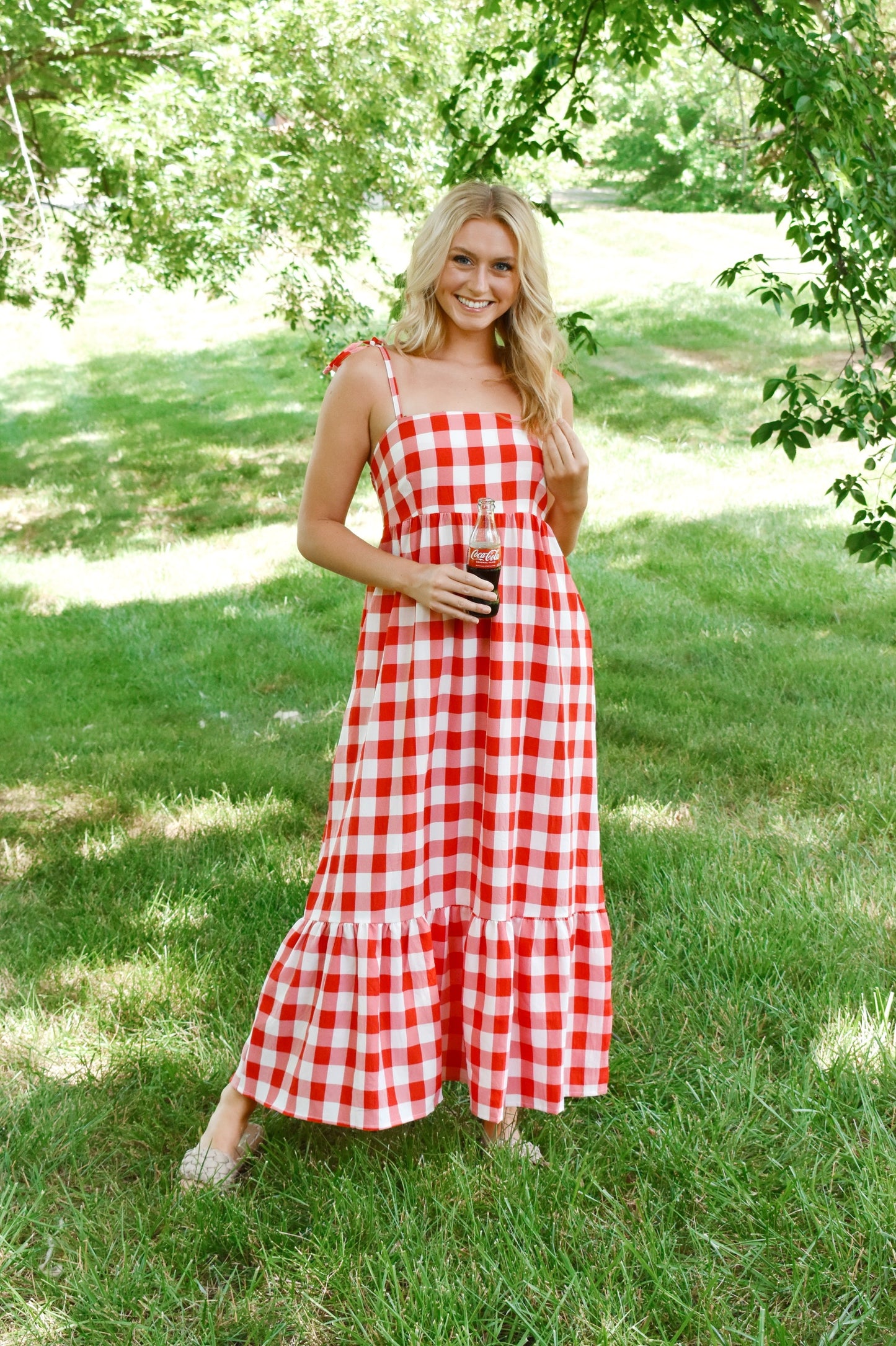 Zara Red Gingham Dress Jeanie Tied Shoulder Mini Dress Gingham Red XL Zara Red Gingham Dress Jeanie Tied Shoulder Mini Dress Gingham Red XL