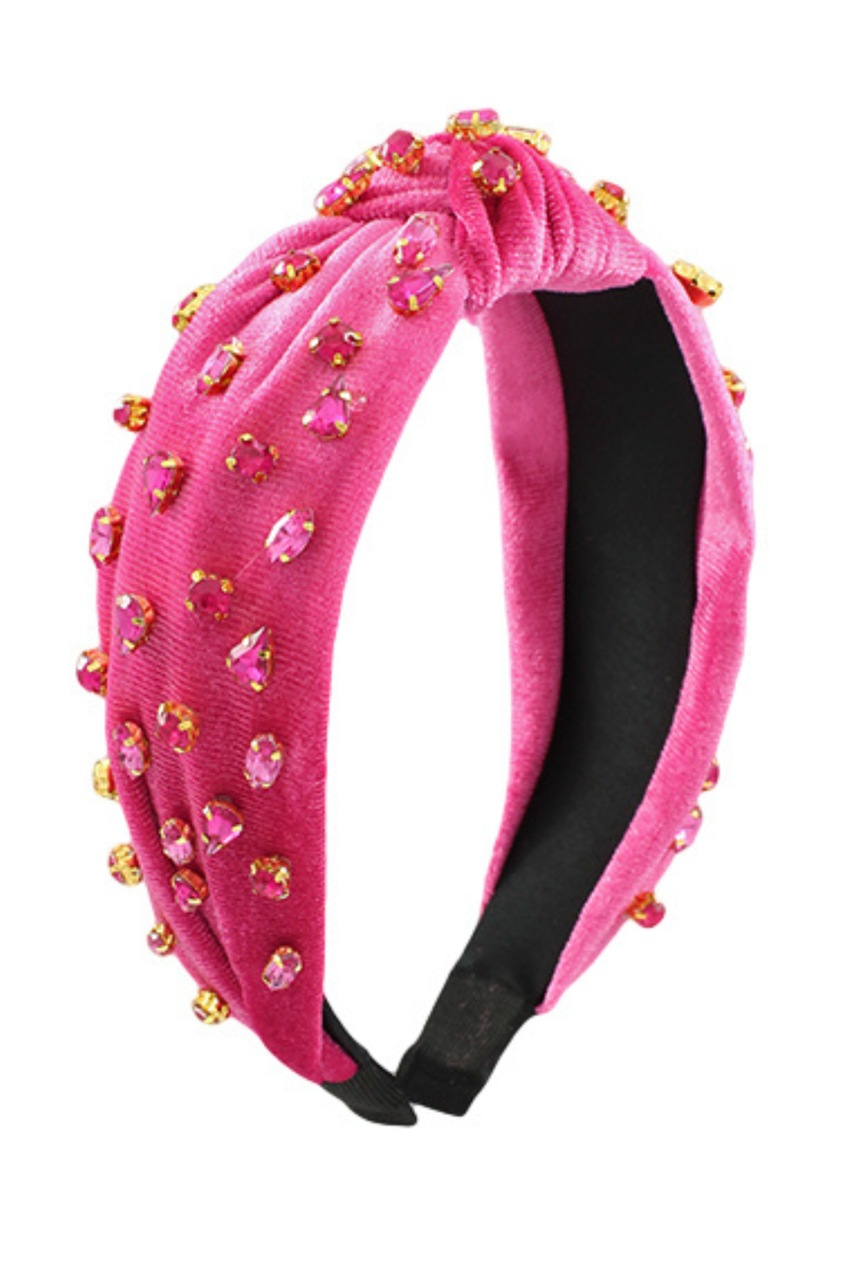 Pink Velvet Bejeweled Headband