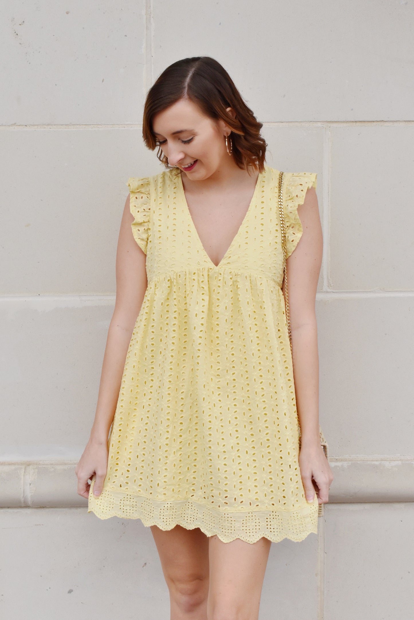 Lemonade Eyelet Babydoll Romper