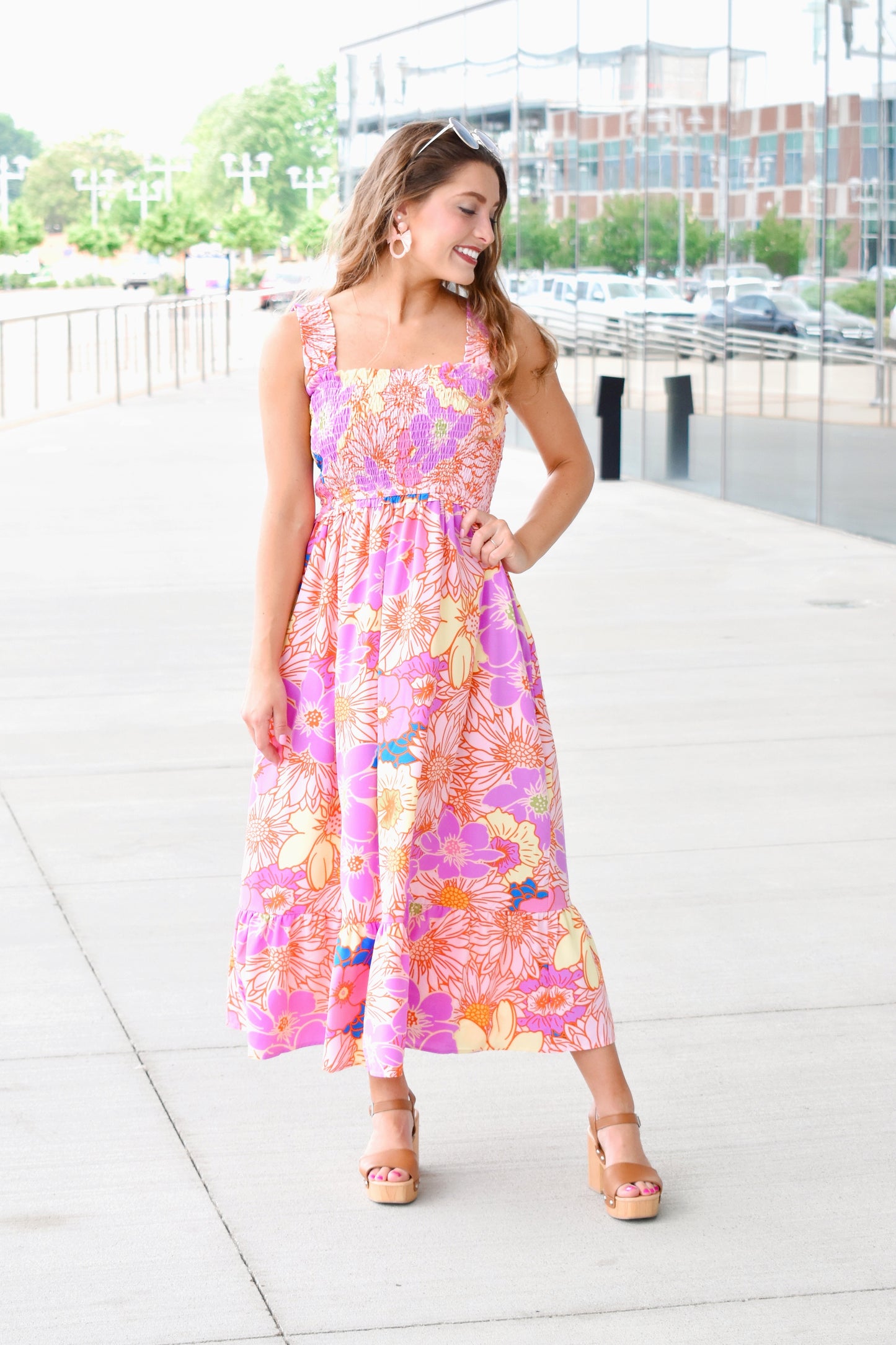 Summer Blooms Lavender Floral Midi Dress – Confetti Boutique Summer Blooms Lavender Floral Midi Dress – Confetti Boutique