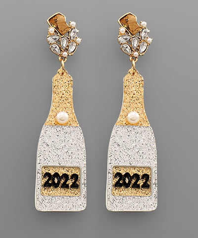 Load image into Gallery viewer, 2022 Champagne Bottle Earrings
