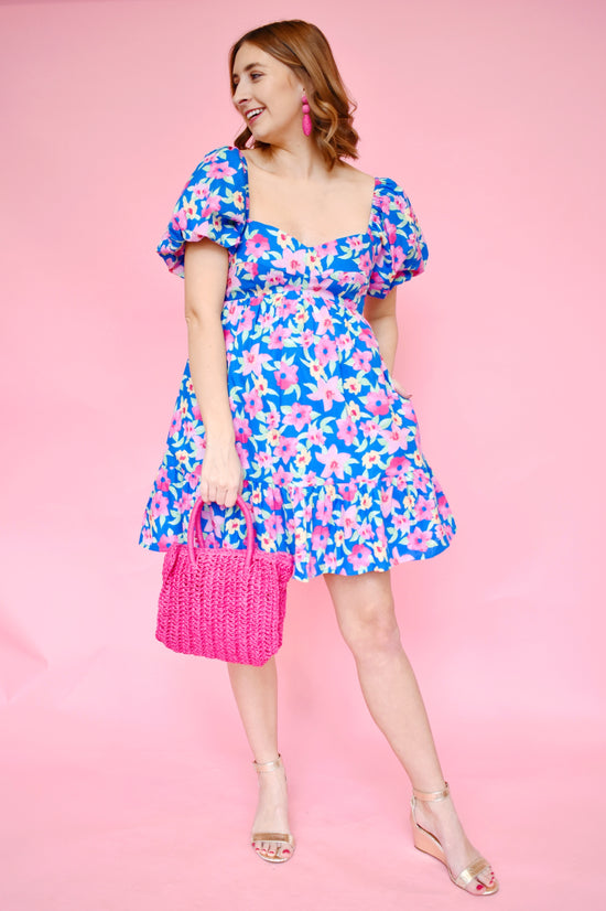 Load image into Gallery viewer, Brightest Of The Bunch Floral Sweetheart Dress
