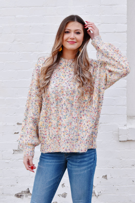 Load image into Gallery viewer, Ivory Confetti Knit Sweater
