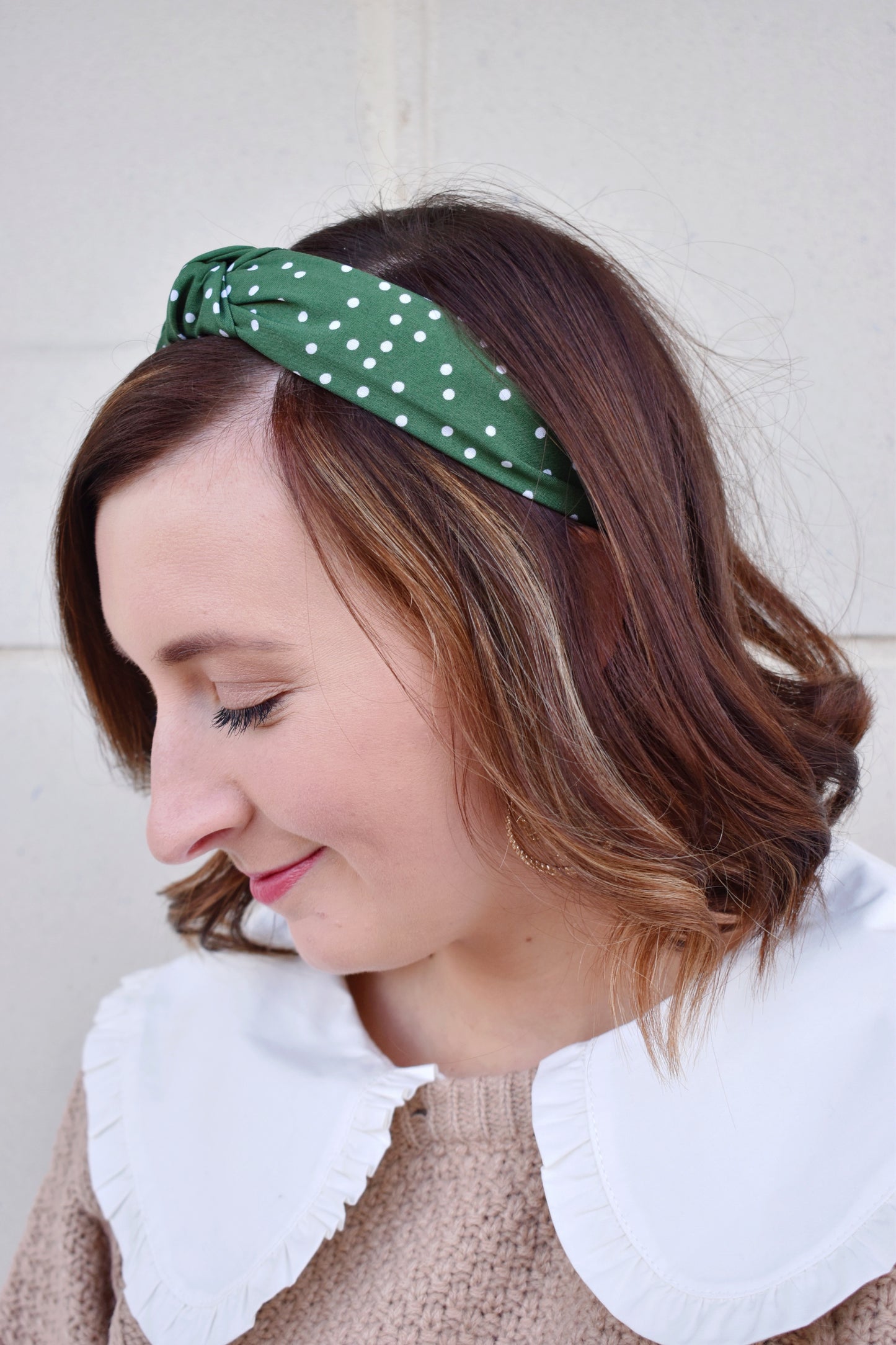 Green Polka Dot Headband