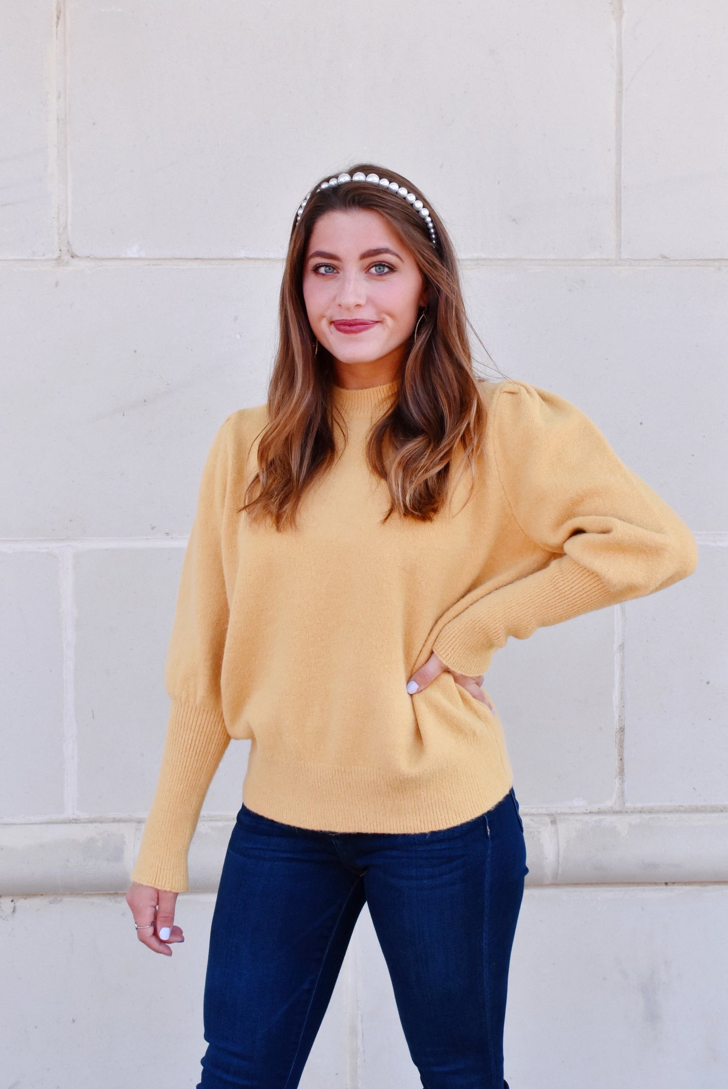 Sunshine Yellow Puff Sleeve Sweater