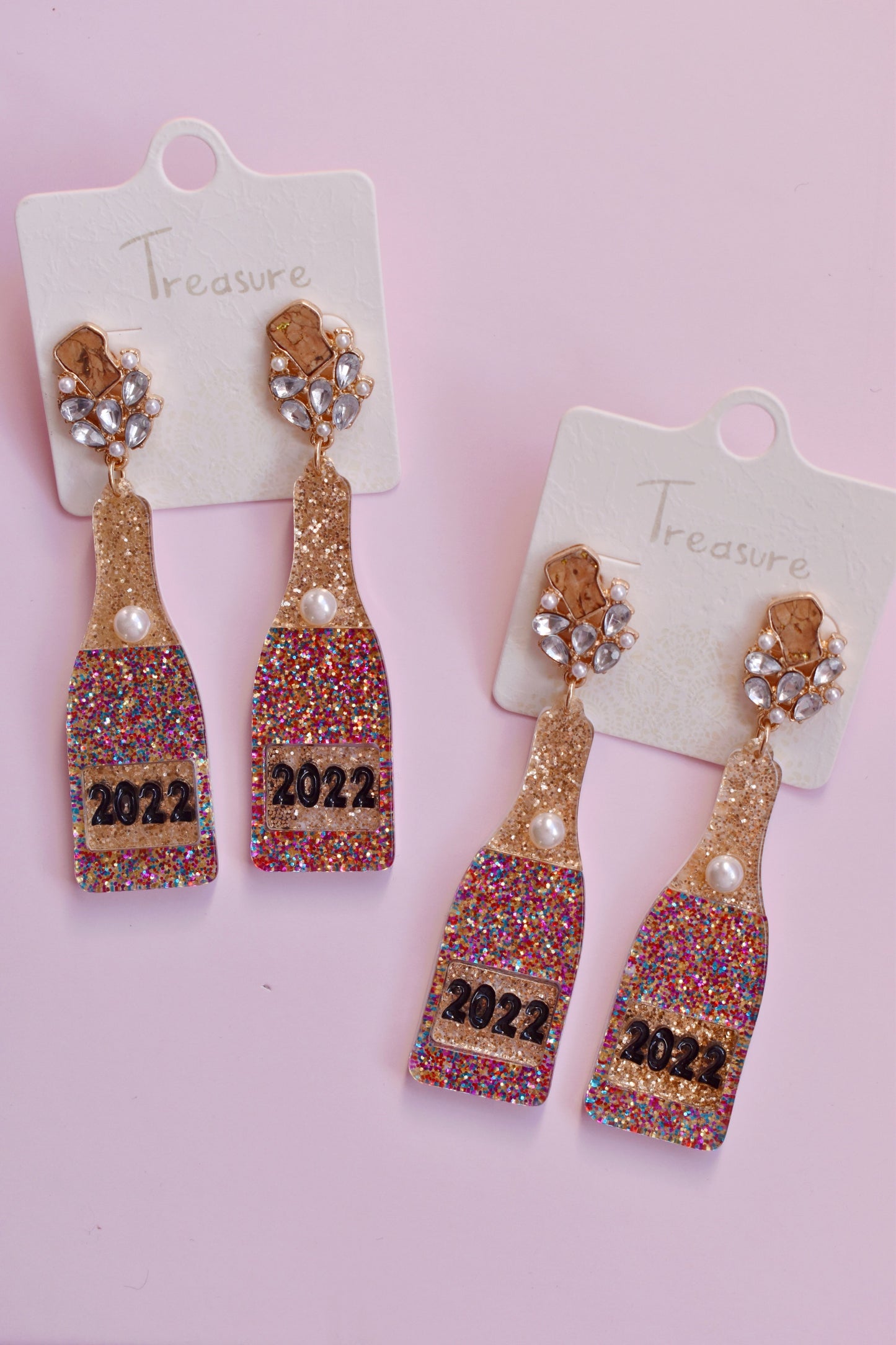 Load image into Gallery viewer, 2022 Champagne Bottle Earrings
