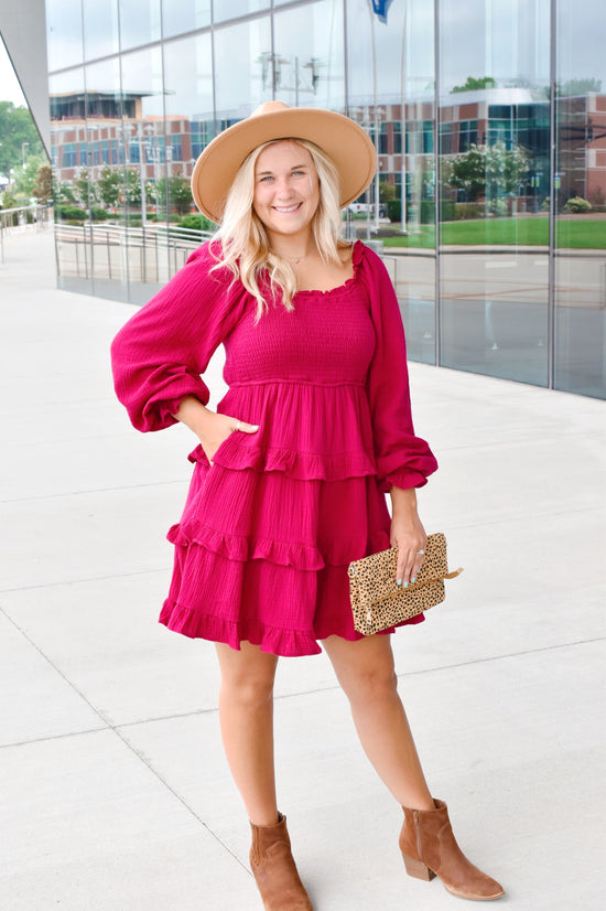 Load image into Gallery viewer, Cherries Jubilee Tiered Ruffle Dress
