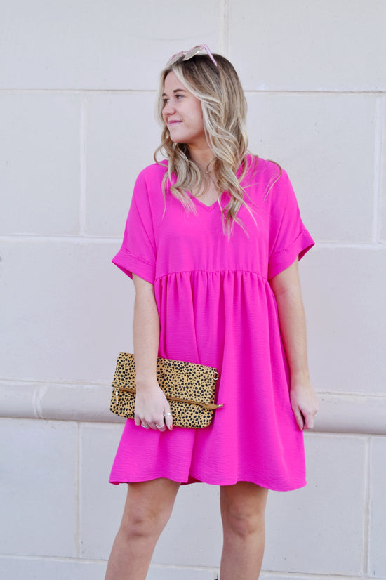 Hot Pink Must Have Babydoll Dress