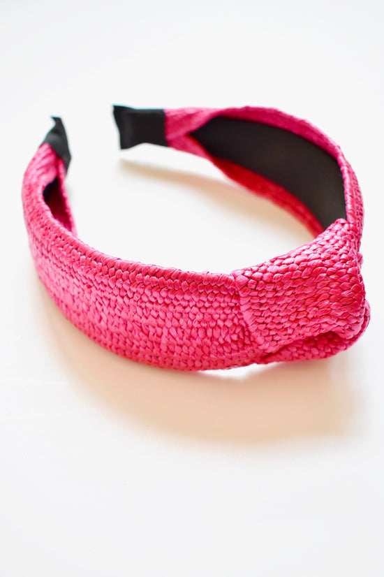 Hot Pink Rattan Headband